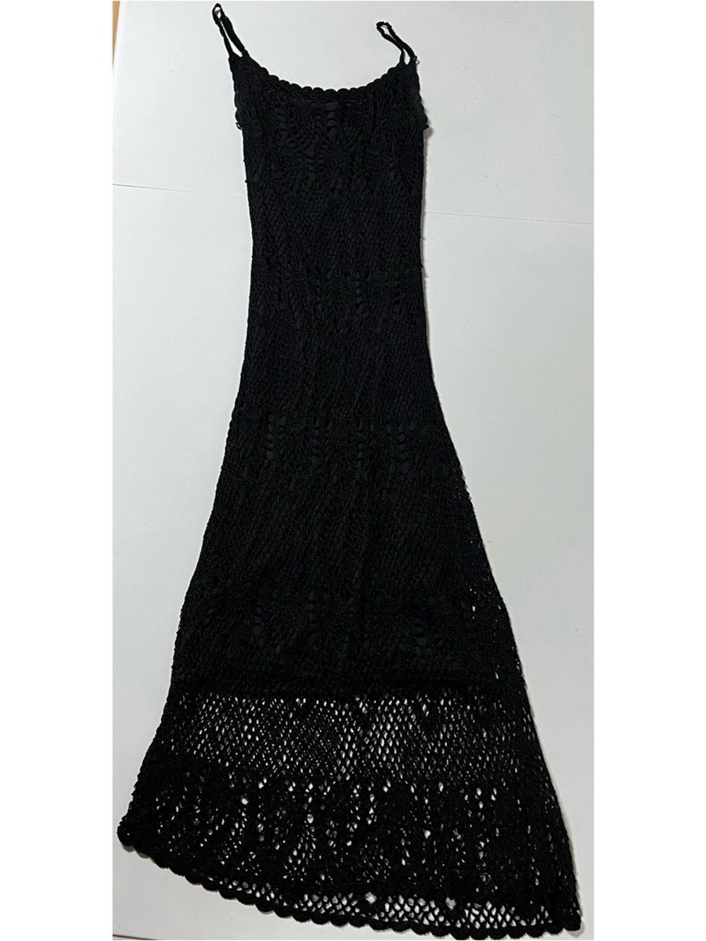Min.imal Black Lace Crochet Overlay Spaghetti Strap Maxi Dress Size S 🖤 #maxi